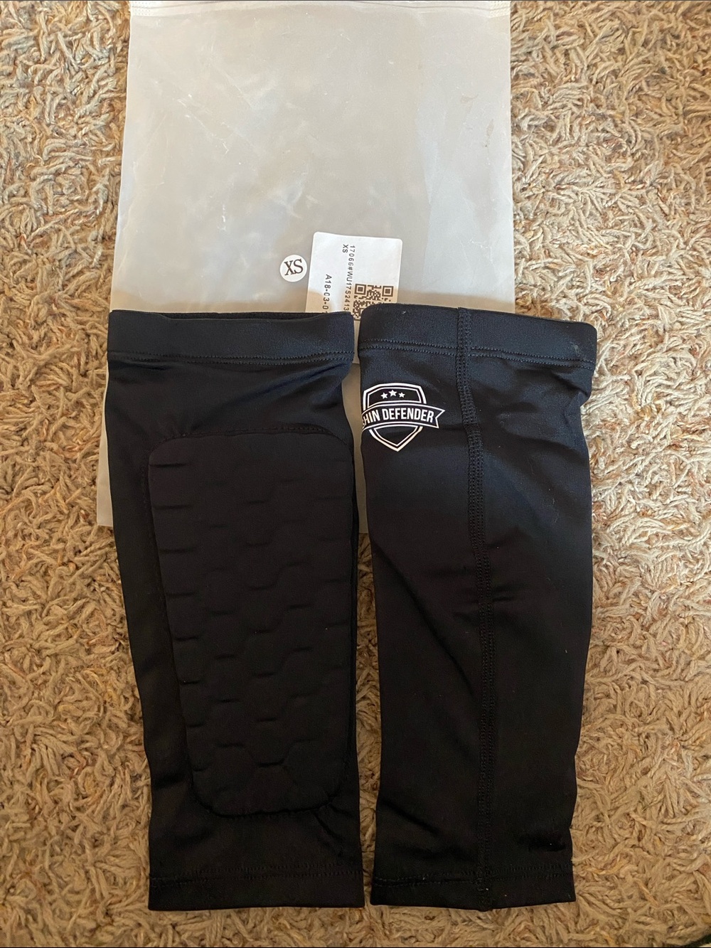 Kids Black Padded Shin Defender Shin Guards XS